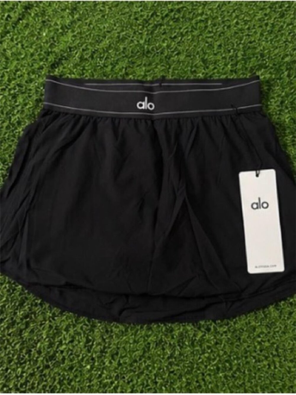 ALO Yoga Black Skirt Waistband Match Point Tennis Skirt NEW Size Small NEW
